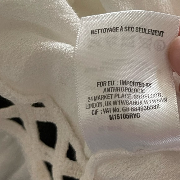 Anthropologie Meadow Rue| White Cold Shoulder Boho Blouse with Wing Sleeve, XS•• - Picture 8 of 10